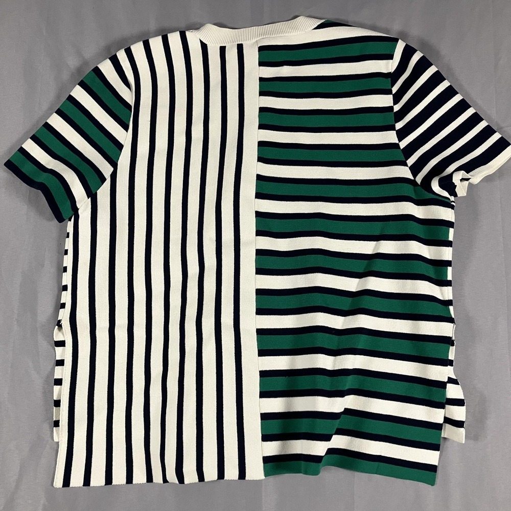 Tory‎ Sport Tory Burch Sweater Womens XS Multicolor Stripe Short Pocket Knit - Picture 2 of 12